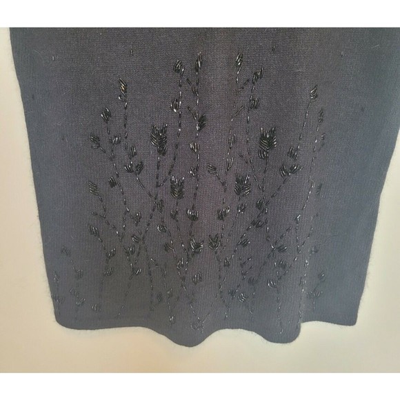 Urban Works Womens Beaded Pullover Sweater Angora Rabbit Hair Blend Size Medium - Picture 2 of 7